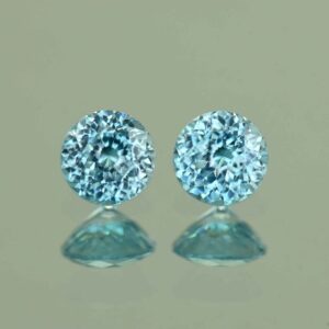 BlueZircon round pair 4.5mm 1.09cts H zn4754