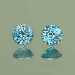 BlueZircon round pair 4.5mm 1.11cts H zn4757