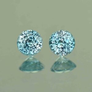 BlueZircon round pair 4.5mm 1.11cts H zn4758