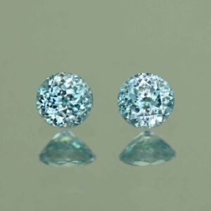 BlueZircon round pair 4.5mm 1.12cts H zn4759