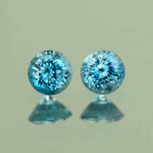 BlueZircon round pair 4.5mm 1.12cts H zn7017