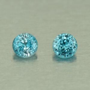 BlueZircon round pair 4.5mm 1.13cts H zn4760 SOLD