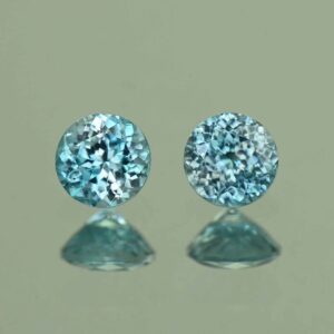 BlueZircon round pair 4.5mm 1.13cts H zn4761