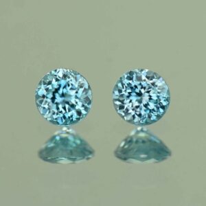 BlueZircon round pair 4.5mm 1.14cts H zn4762