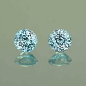 BlueZircon round pair 4.5mm 1.15cts H zn4763