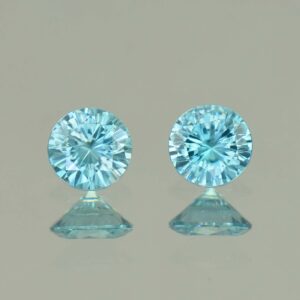 BlueZircon round pair 5.0mm 1.28cts H zn5377 SOLD
