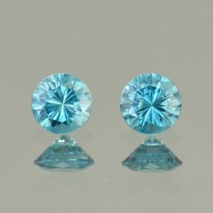 BlueZircon round pair 5.0mm 1.34cts H zn5379 SOLD