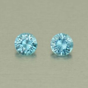 BlueZircon round pair 5.0mm 1.34cts H zn5380 SOLD