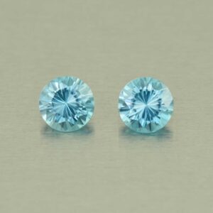 BlueZircon round pair 5.0mm 1.36cts H zn5381 SOLD