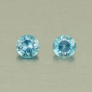 BlueZircon round pair 5.0mm 1.37cts H zn5382 SOLD