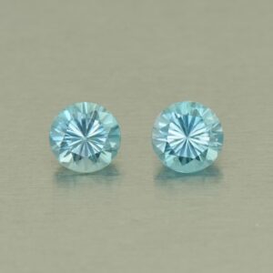BlueZircon round pair 5.0mm 1.37cts H zn5383 SOLD