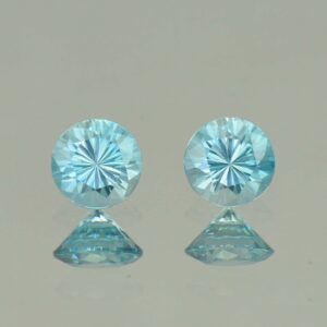 BlueZircon round pair 5.0mm 1.38cts H zn5384 SOLD