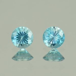 BlueZircon round pair 5.0mm 1.39cts H zn5386 SOLD