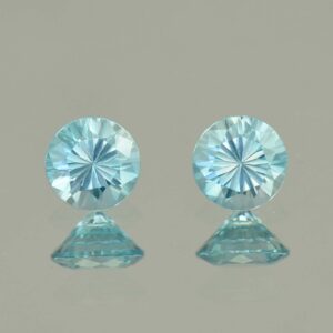 BlueZircon round pair 5.0mm 1.40cts H zn5387 SOLD