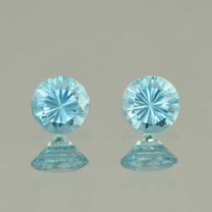 BlueZircon round pair 5.0mm 1.42cts H zn5389 SOLD
