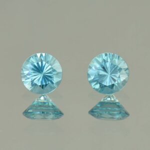 BlueZircon round pair 5.0mm 1.42cts H zn5390 SOLD