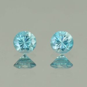 BlueZircon round pair 5.0mm 1.43cts H zn5391 SOLD