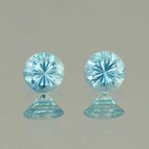 BlueZircon round pair 5.0mm 1.44cts H zn5392 SOLD