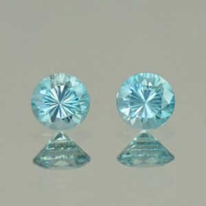 BlueZircon round pair 5.0mm 1.44cts H zn5393 SOLD