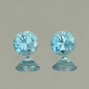 BlueZircon round pair 5.0mm 1.44cts H zn5395 SOLD