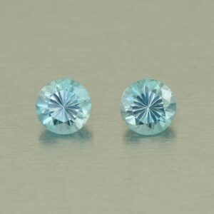 BlueZircon round pair 5.0mm 1.45cts H zn5396