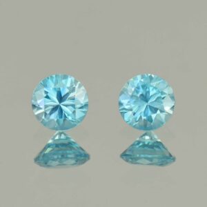 BlueZircon round pair 5.0mm 1.45cts H zn5397 SOLD