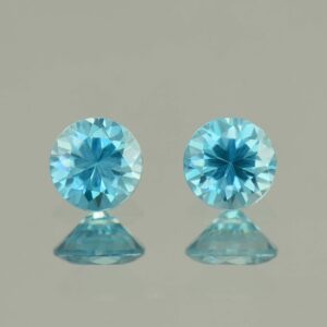 BlueZircon round pair 5.0mm 1.47cts H zn5399 SOLD