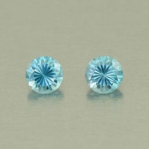 BlueZircon round pair 5.0mm 1.48cts H zn5401 SOLD