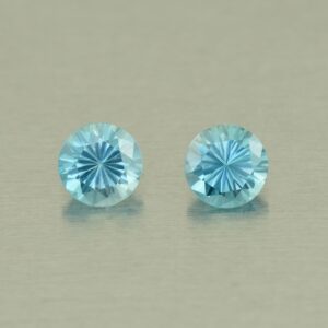 BlueZircon round pair 5.0mm 1.50cts H zn5402 SOLD
