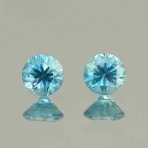 BlueZircon round pair 5.0mm 1.50cts H zn5403 SOLD