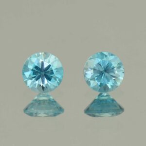 BlueZircon round pair 5.0mm 1.51cts H zn5404 SOLD