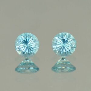 BlueZircon round pair 5.0mm 1.53cts H zn5405 SOLD