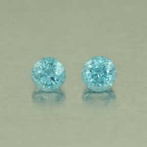 BlueZircon round pair 5.0mm 1.97cts H zn1520 SOLD