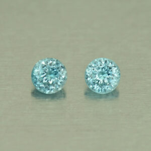 BlueZircon round pair 5.1mm 1.61cts H zn2178 SOLD
