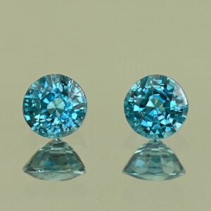 BlueZircon round pair 5.1x5.0x3.4mm 1.58cts H zn8082 SOLD