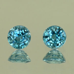 BlueZircon round pair 5.2x5.1x3.3mm 5.1x5.1x3.5mm 1.71cts H zn8083 SOLD