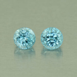 BlueZircon round pair 5.3mm 2.29cts H zn1517