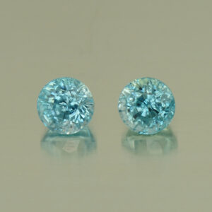 BlueZircon round pair 5.3mm 2.32cts H zn1516