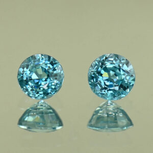 BlueZircon round pair 5.3x5.2x3.6mm 5.4x5.3x3.5mm 1.95cts H zn8084
