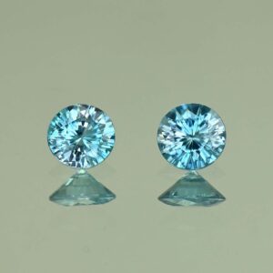 BlueZircon round pair 5.5mm 1.55cts H zn7561 SOLD