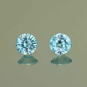 BlueZircon round pair 5.5mm 1.62cts H zn7563 SOLD