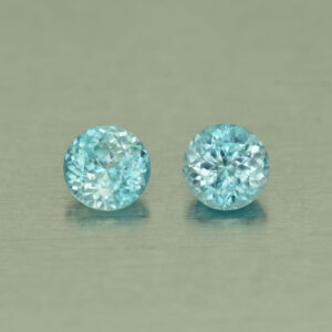 BlueZircon round pair 5.5mm 1.81cts H zn4714 SOLD