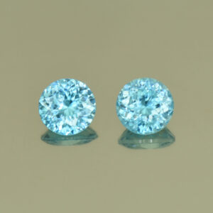 BlueZircon round pair 5.5mm 1.97cts H zn4717 SOLD