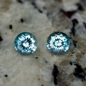BlueZircon round pair 5.5mm 2.02cts zn2610 SOLD
