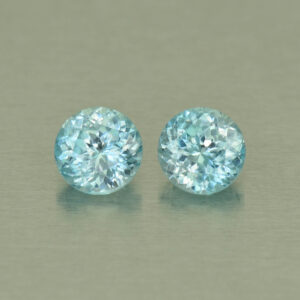 BlueZircon round pair 5.5mm 2.04cts H zn4721 SOLD
