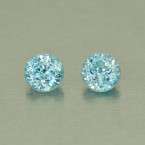 BlueZircon round pair 5.5mm 2.08cts H zn4727 SOLD