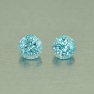 BlueZircon round pair 5.5mm 2.33cts H zn1512 SOLD