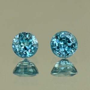 BlueZircon round pair 5.5x5.4x3.7mm 5.6x5.5x3.9mm 2.23cts H zn8087