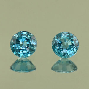 BlueZircon round pair 5.6mm 1.95cts H zn8089 SOLD