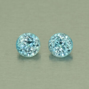 BlueZircon round pair 5.6mm 2.13cts H zn4729
